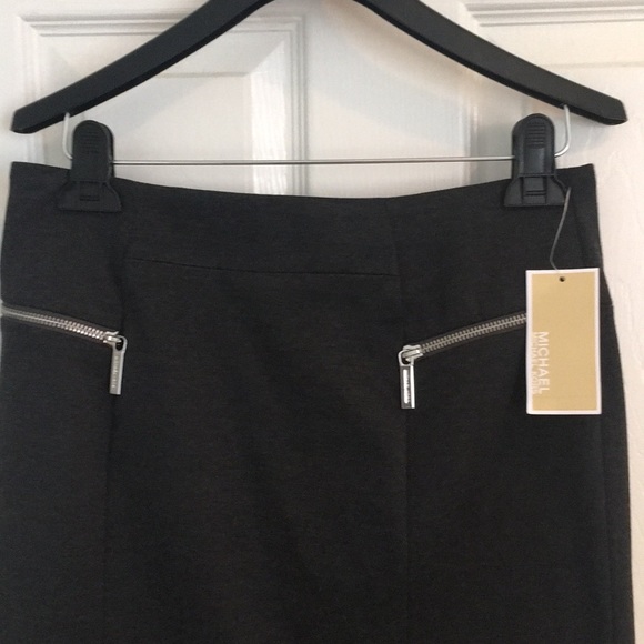 NWT Michael Kors Charcoal Gray Ponte Knit Pencil Skirt - 8 - Picture 3 of 13